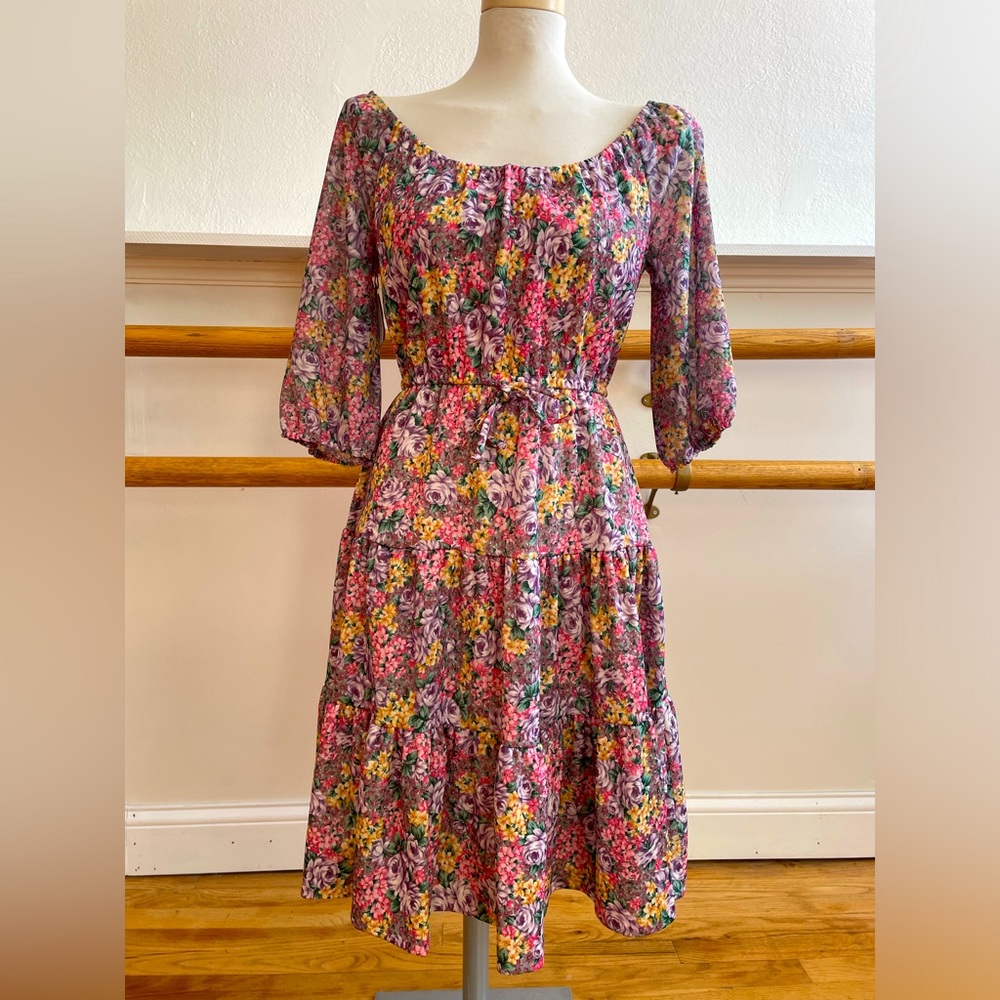 Vintage Cute Floral Dress 1980s